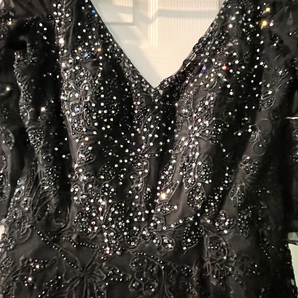 New- Designer Custom Black Gown With Swarovski Cr… - image 1